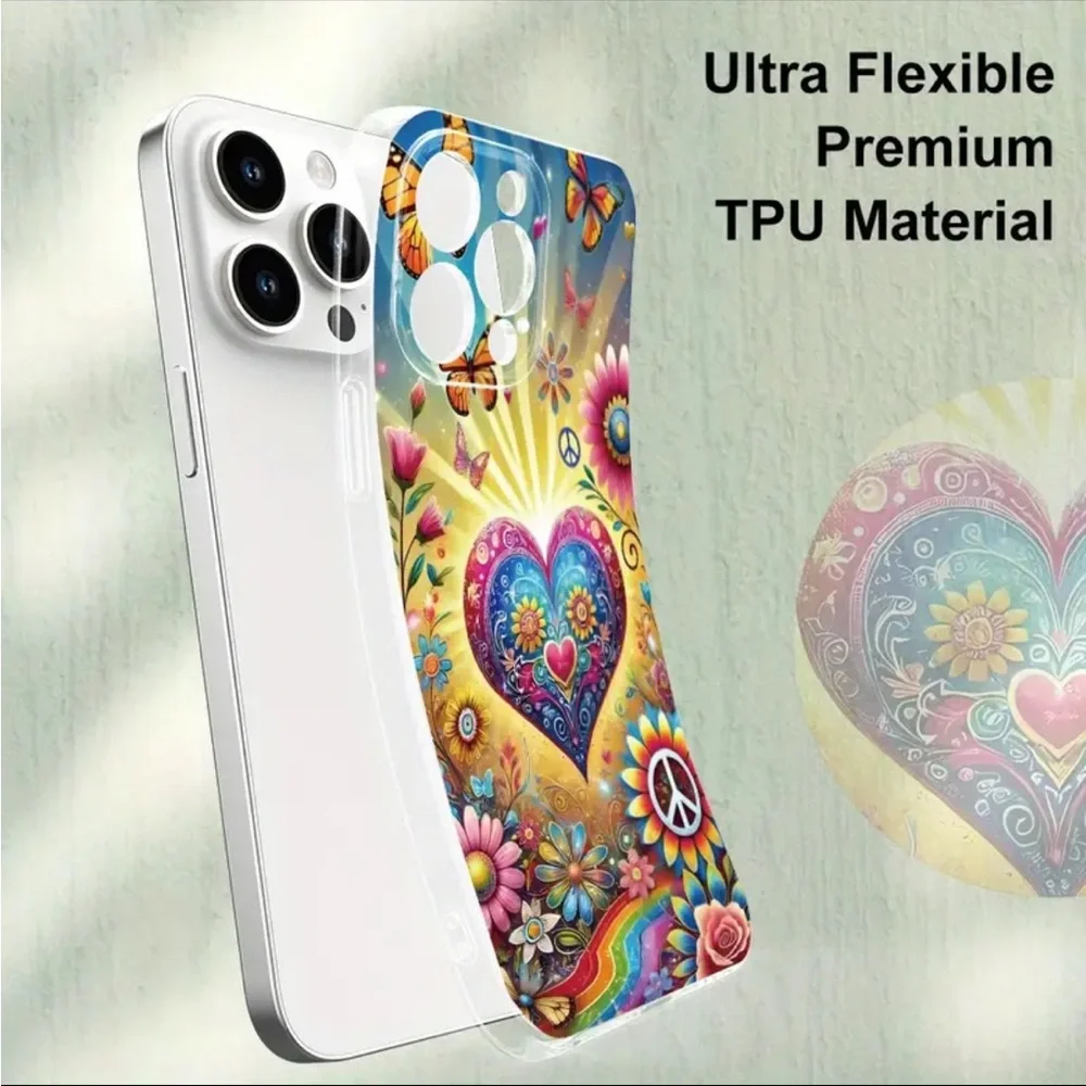 iPhone 16 Pro / 16 Pro Max Phone Case Peace Rainbow  Shockproof Soft TPU Case - Picture 6 of 6